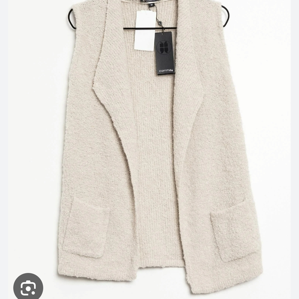 Cream Open-Front Cardigan Vest (Like New)
